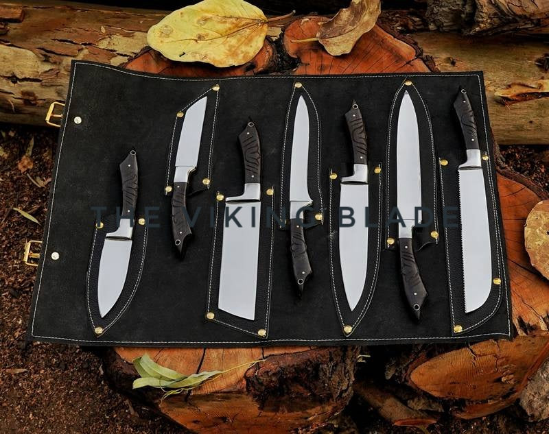 Custom Handmade J2 Steel Chef Set With Roll Kit