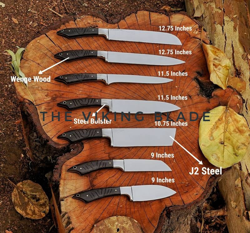 Custom Handmade J2 Steel Chef Set With Roll Kit