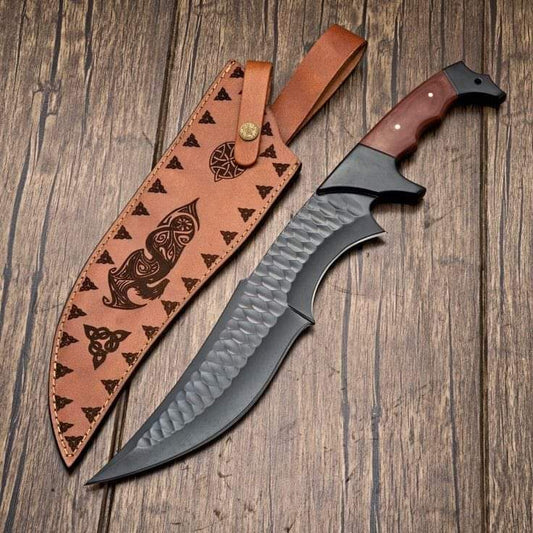 Custom Handmade D2 Steel Hunting Knife With Leather Sheath