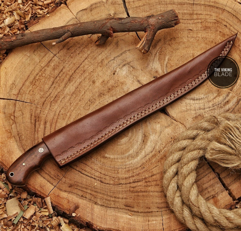 Damascus Boning Knife, Multipurpose Fillet Knife With Leather Sheath | The Viking Blade |