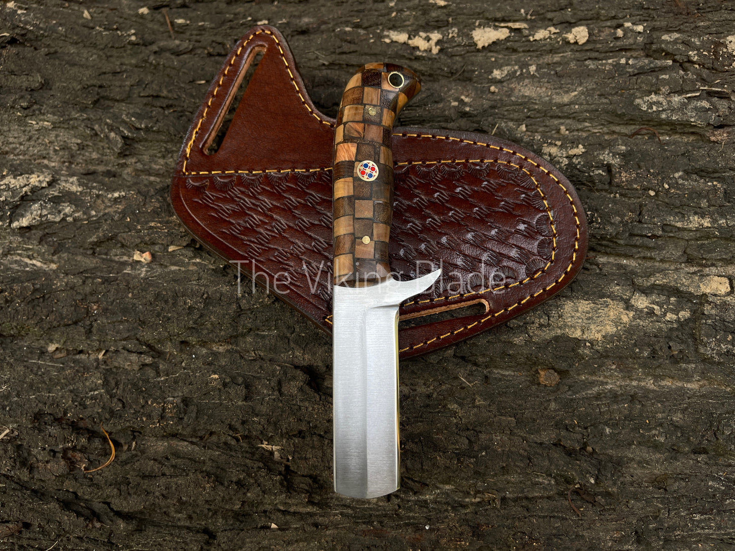 Custom Handmade D2 Steel Cowboy Bull Cutter Knife With Leather Sheath