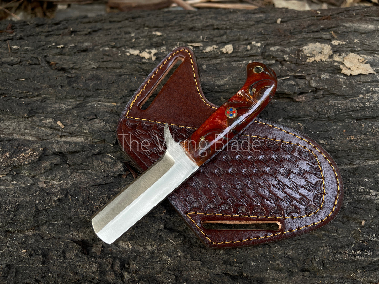 Custom Handmade D2 Steel Cowboy Bull Cutter Knife With Leather Sheath