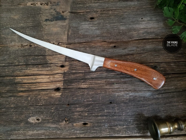 Fish Fillet Knife, Exotic Wood Handle | The Viking Blade |