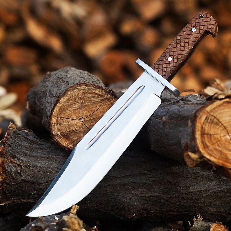 Custom Handmade Collins & Co. Bowie Knife with Full Tang D2 Steel Blade, Engraved Rosewood Handle With Leather Sheath