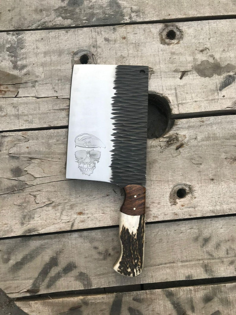 Comb with skull design on a wooden surface