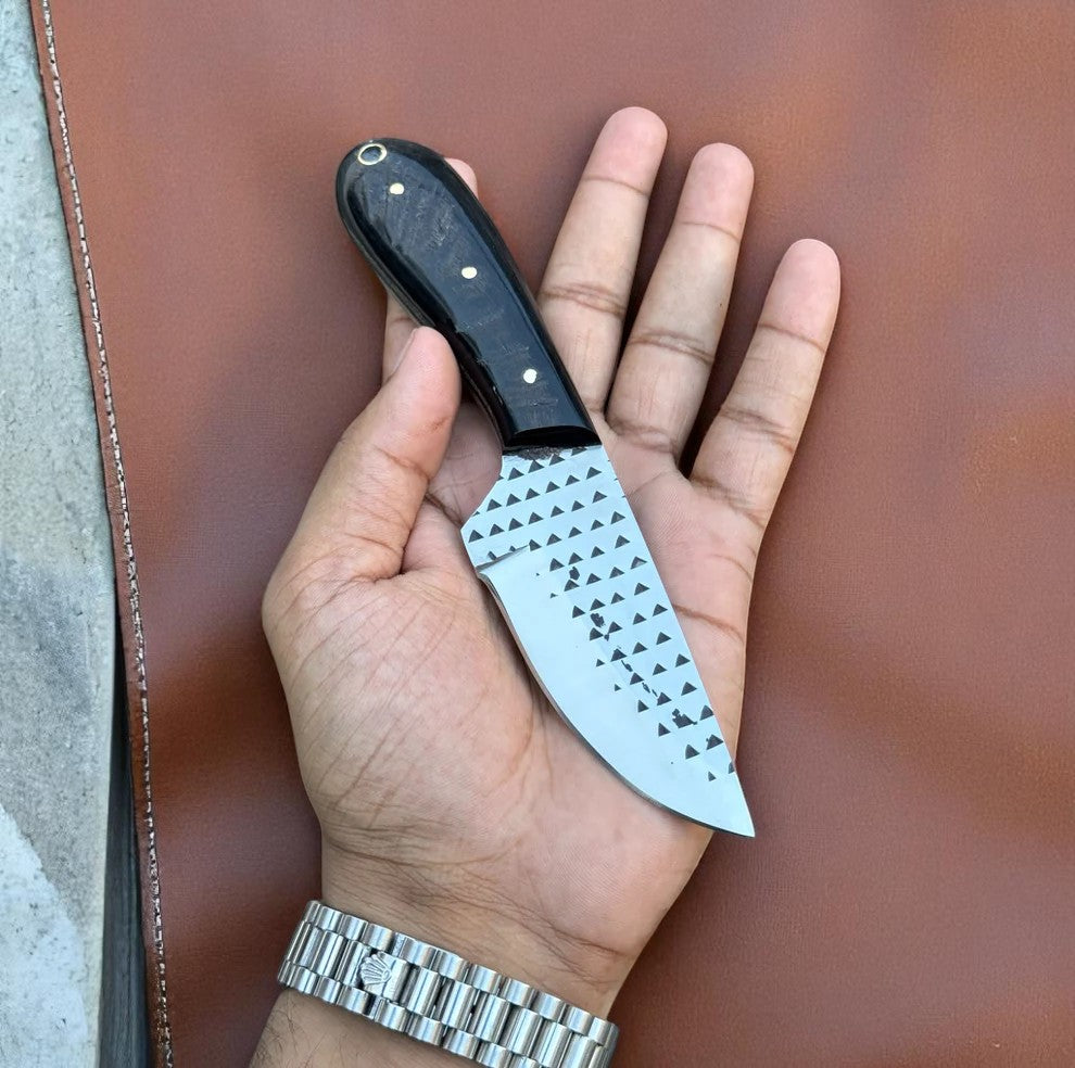 8" Rasp Tool Blade with Sheep Horn Handle & Leather Case