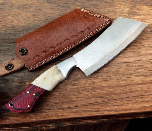 Custom Handmade Stainless Steel leaver Knife With Leather Sheath