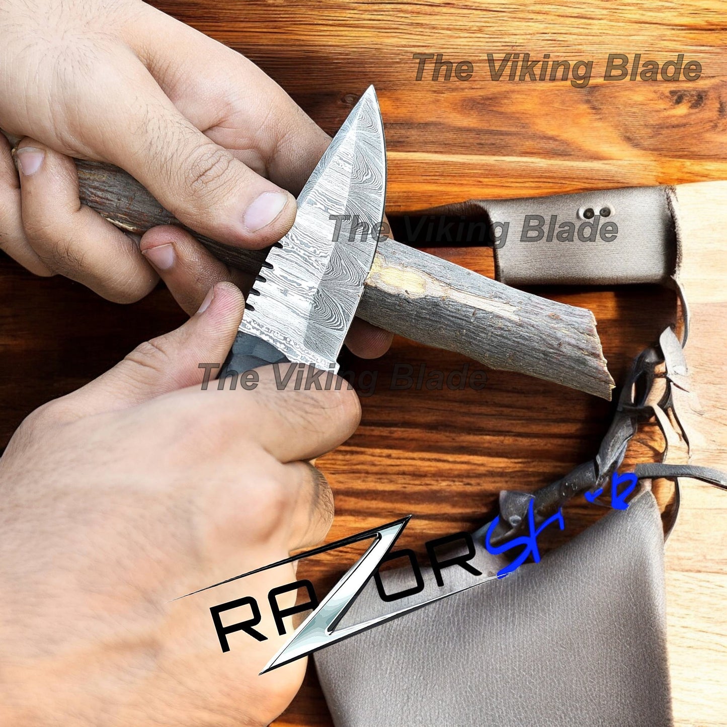 7" Handmade Skinning Knife With Leather Sheath