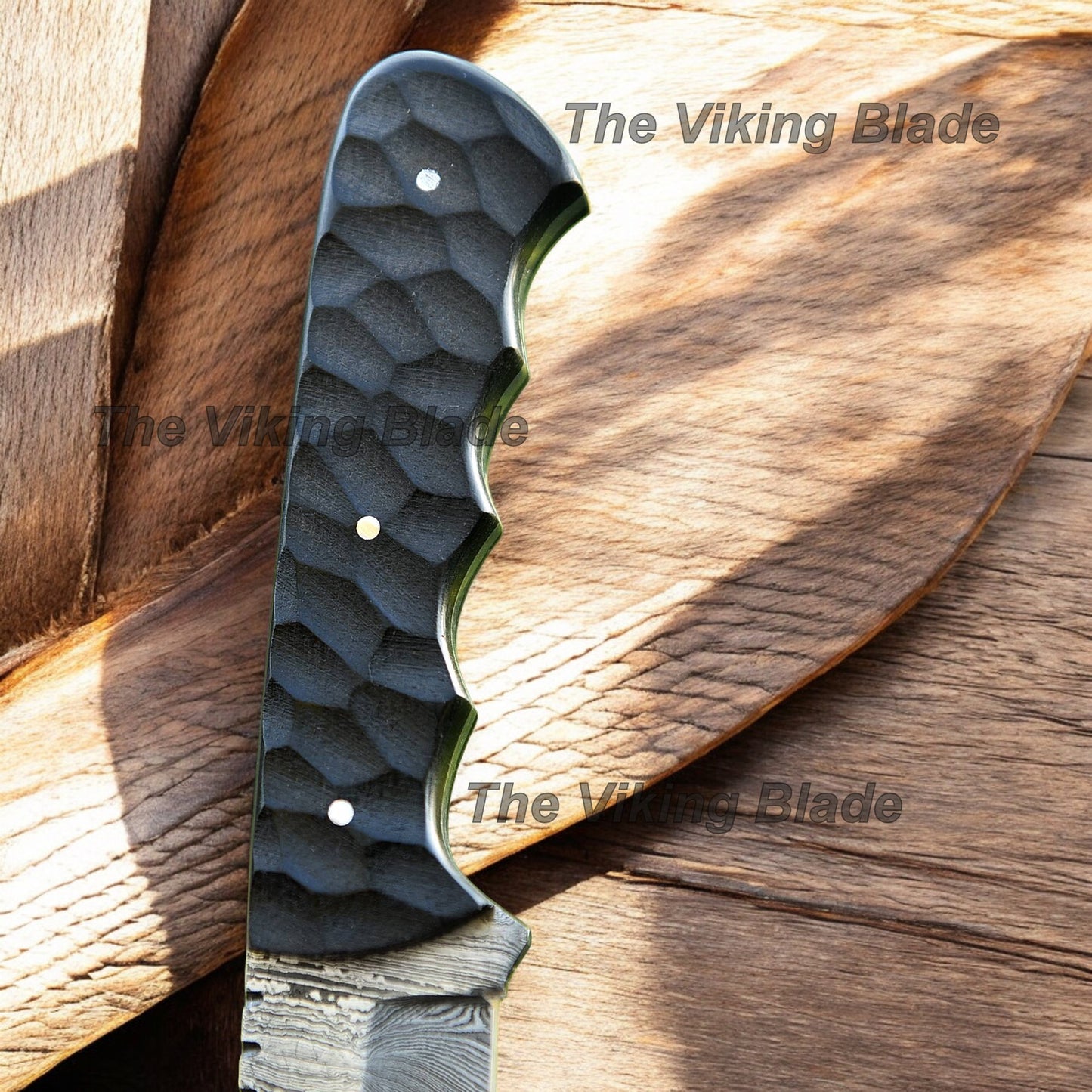 7" Custom Made Skinning Knife With Leather Sheath