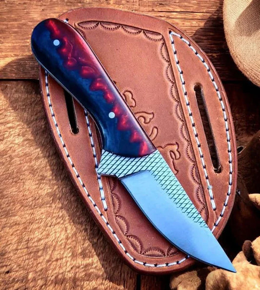 Cowboy Knife - Rasp Steel Blade With Belt Sheath