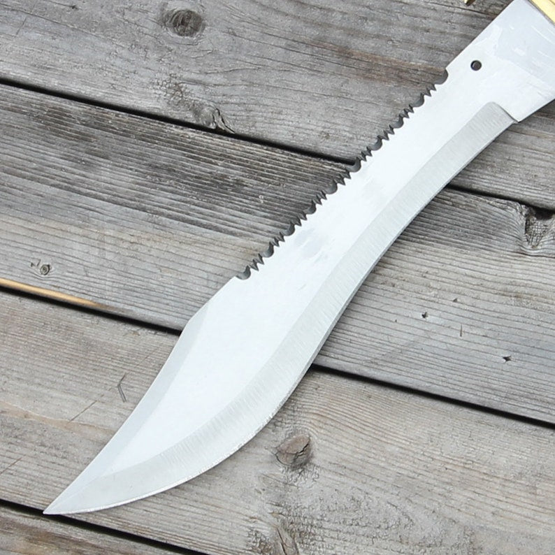 Survival Instincts Serrated Steel Bowie Hunting Knife - Collectible Carbon Steel Fixed Blade Outdoor Knife