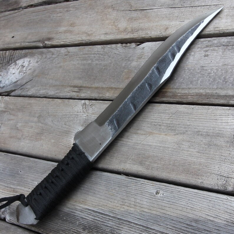 Jungle Safari Full Tang Hunting Knife - Hand Forged Carbon Steel Outdoor Knife Leather Sheath Included