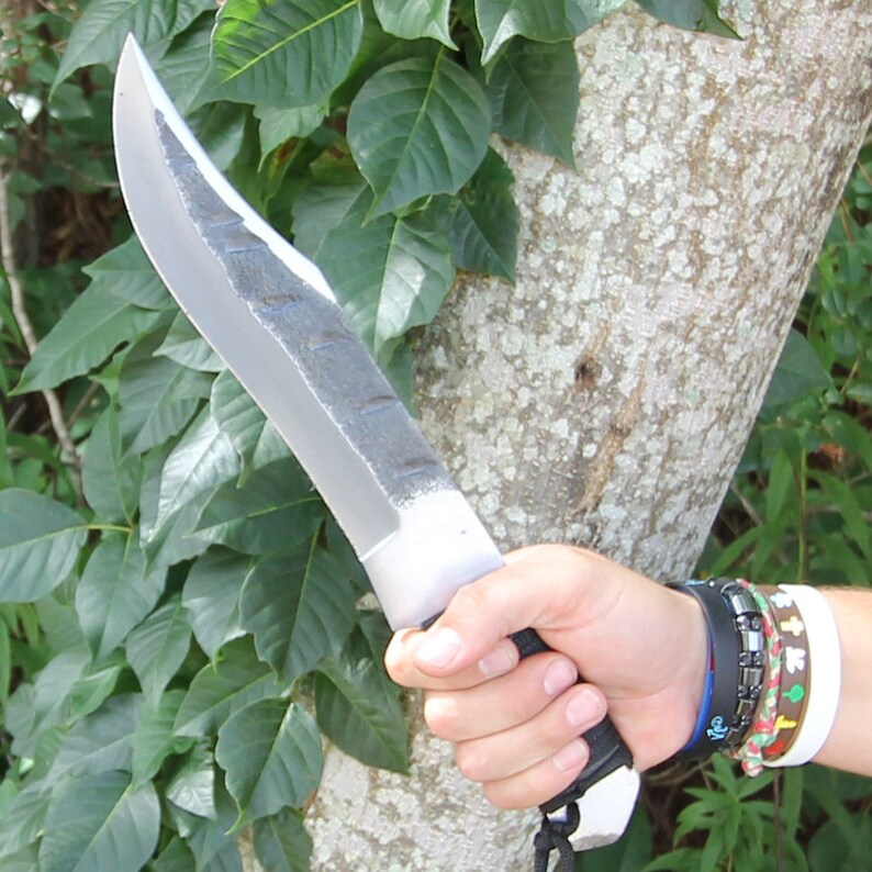 Jungle Safari Full Tang Hunting Knife - Hand Forged Carbon Steel Outdoor Knife Leather Sheath Included