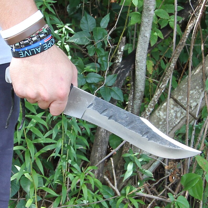 Jungle Safari Full Tang Hunting Knife - Hand Forged Carbon Steel Outdoor Knife Leather Sheath Included