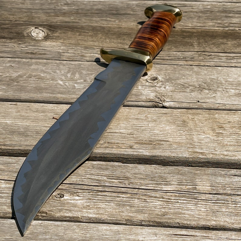Custom Handmade Stainless SteelHunting Bowie Knife With Leather Sheath