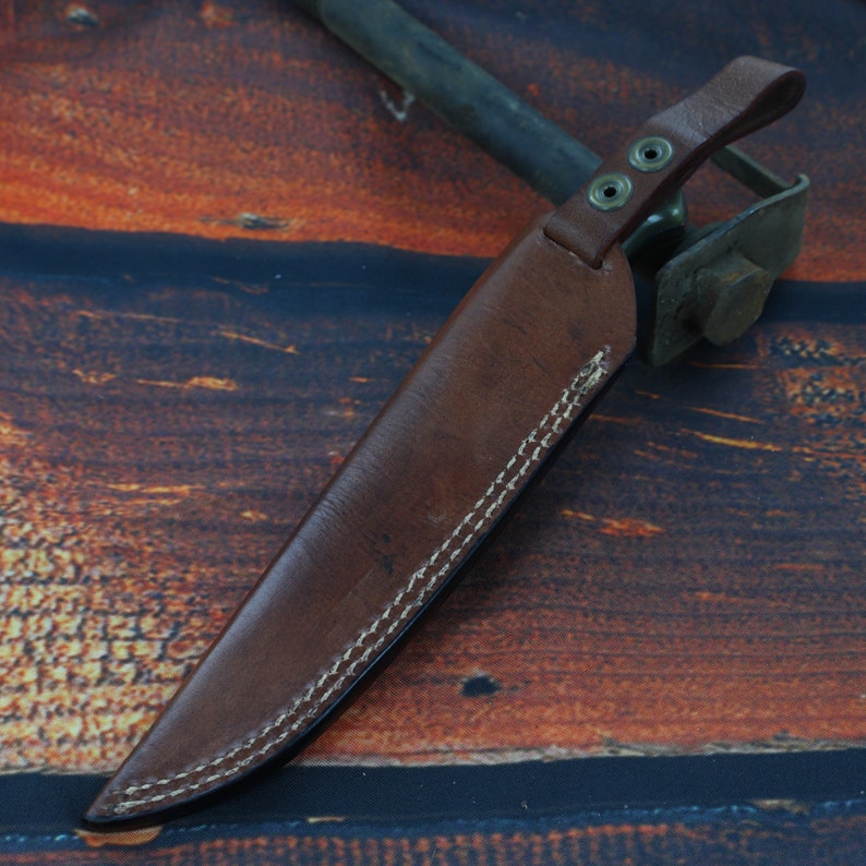 Fixed Blade Hunting Knife - Heavy Duty J2 Steel Sharpened Scalloped Texture Full Tang Blade Bone Handle w/ Lanyard Hole