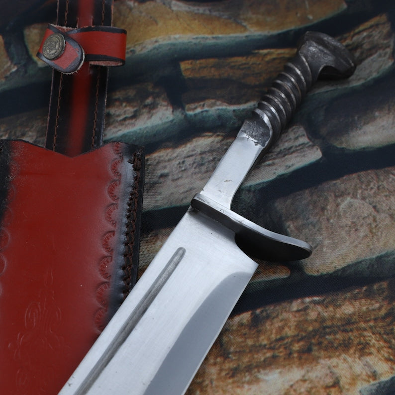 Full Tang Clip Point Hand Forged Bowie Rambo Knife Twisted Handle Hunting Fishing Camping Hiking
