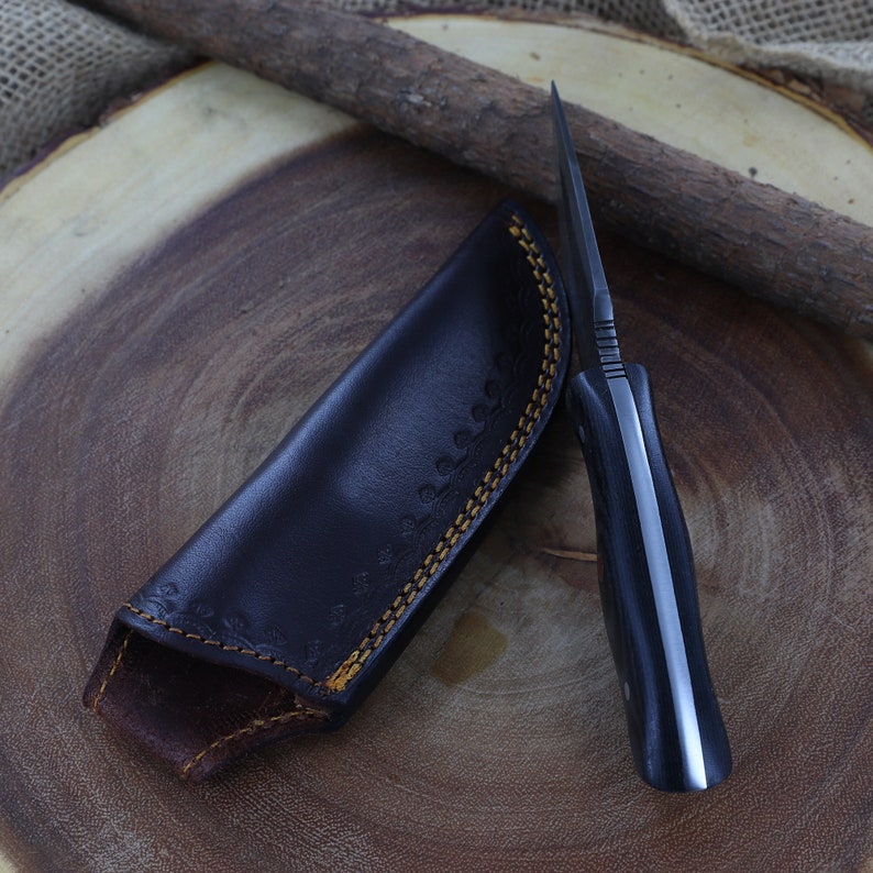 Hand Forged Hunting Knife | Outdoor Camping Hiking Fishing Bushcraft Everyday Slash Textured Full Tang Fixed Blade