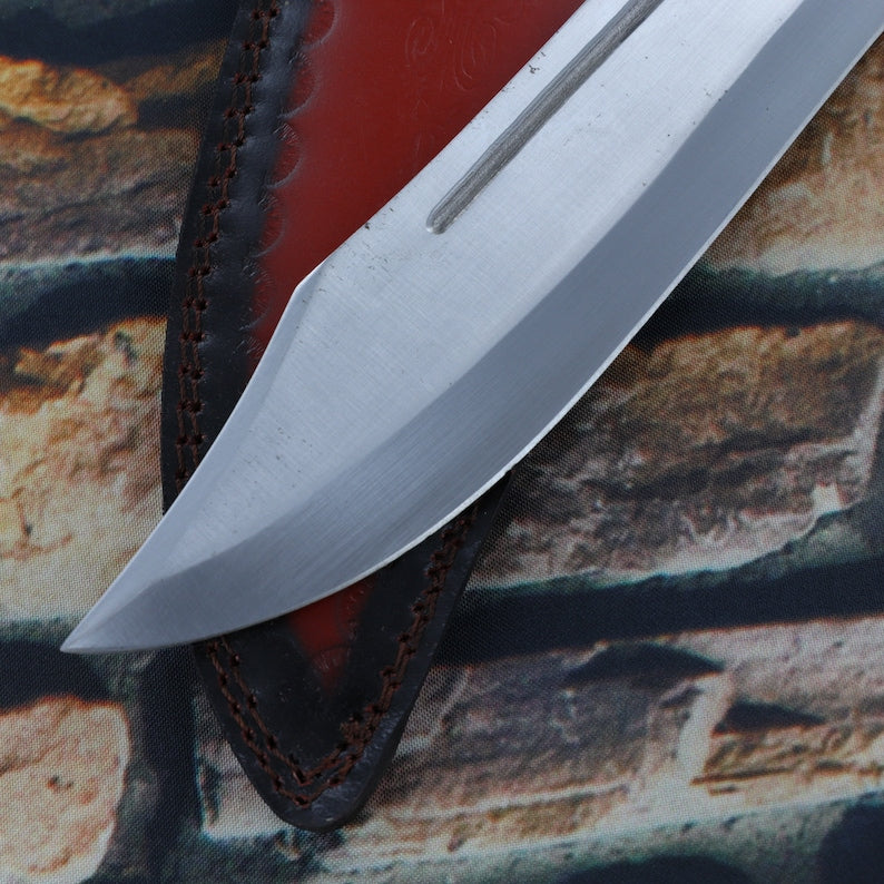 Full Tang Clip Point Hand Forged Bowie Rambo Knife Twisted Handle Hunting Fishing Camping Hiking