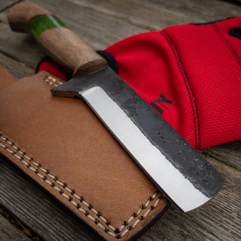 Handmade Forged Full Tang Bull Cutter Knife With Sheath