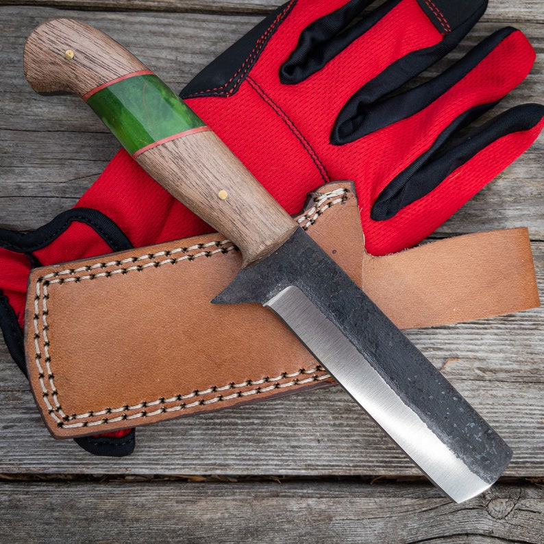 Handmade Forged Full Tang Bull Cutter Knife With Sheath
