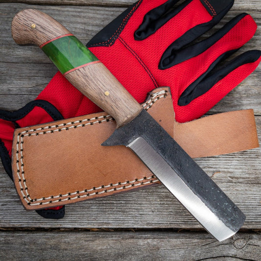 Handmade Forged Full Tang Bull Cutter Knife With Sheath