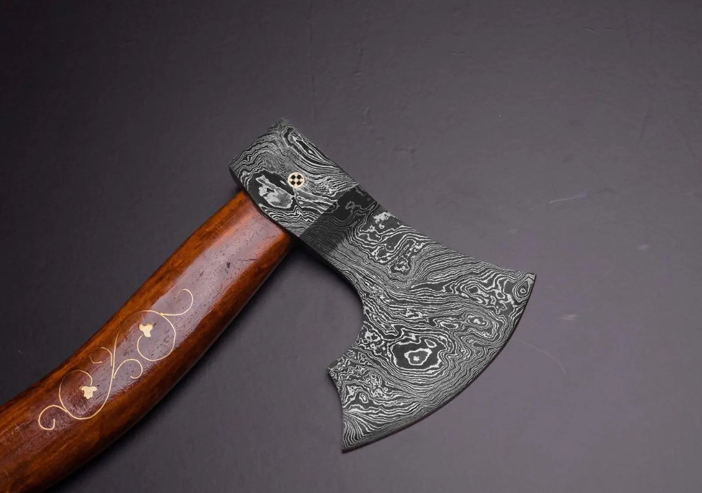 Axe, Custom Gift Forged damascus Steel VIKING AXE with rose Wood Shaft