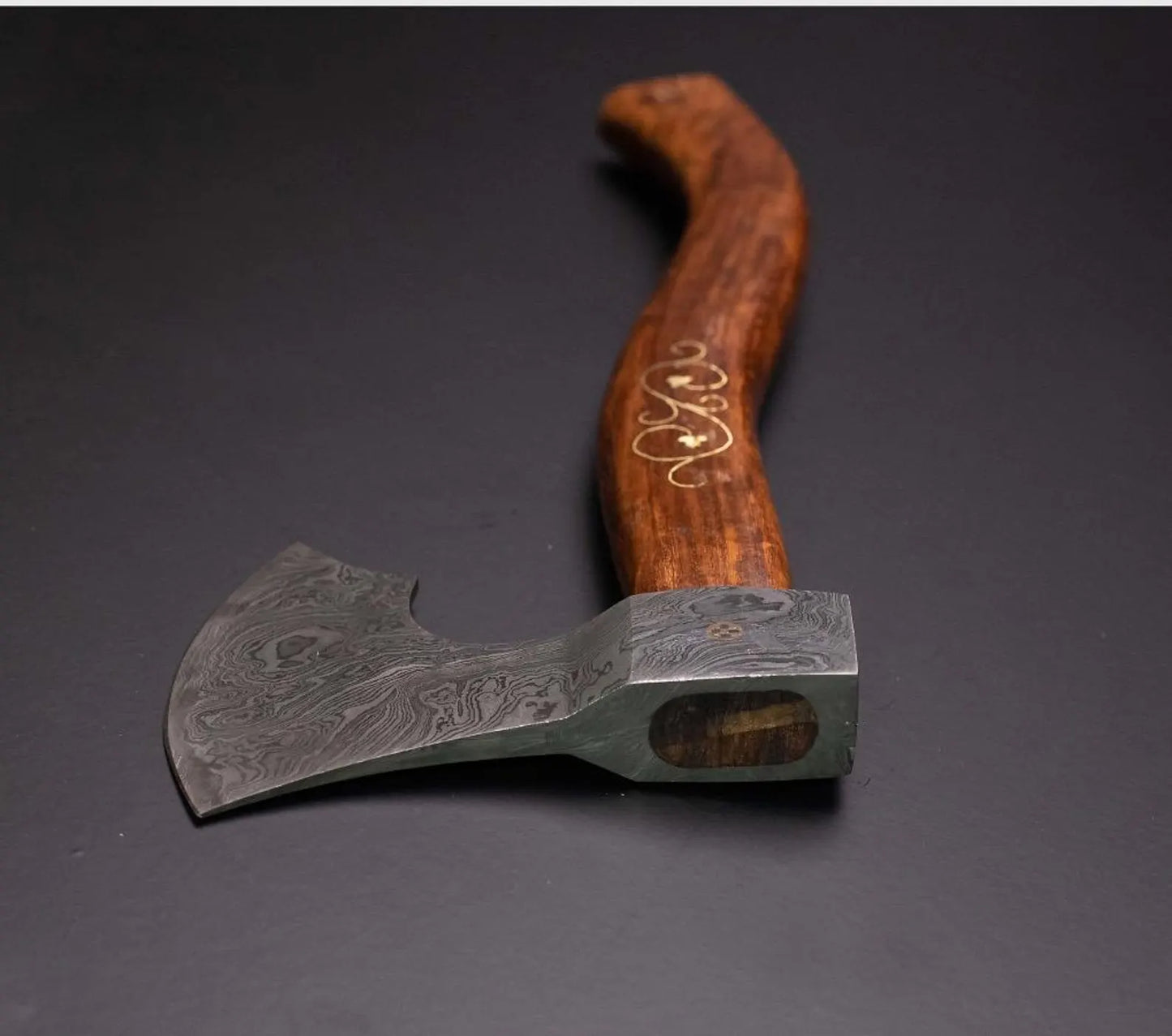Axe, Custom Gift Forged damascus Steel VIKING AXE with rose Wood Shaft