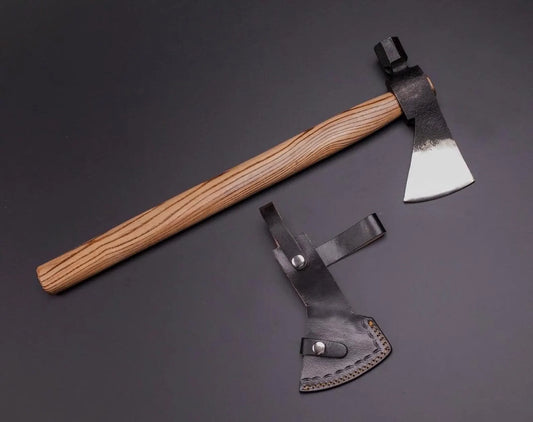 Tomahawk axe Custom Gift Forged carbon Steel VIKING AXE with ash Wood Shaft