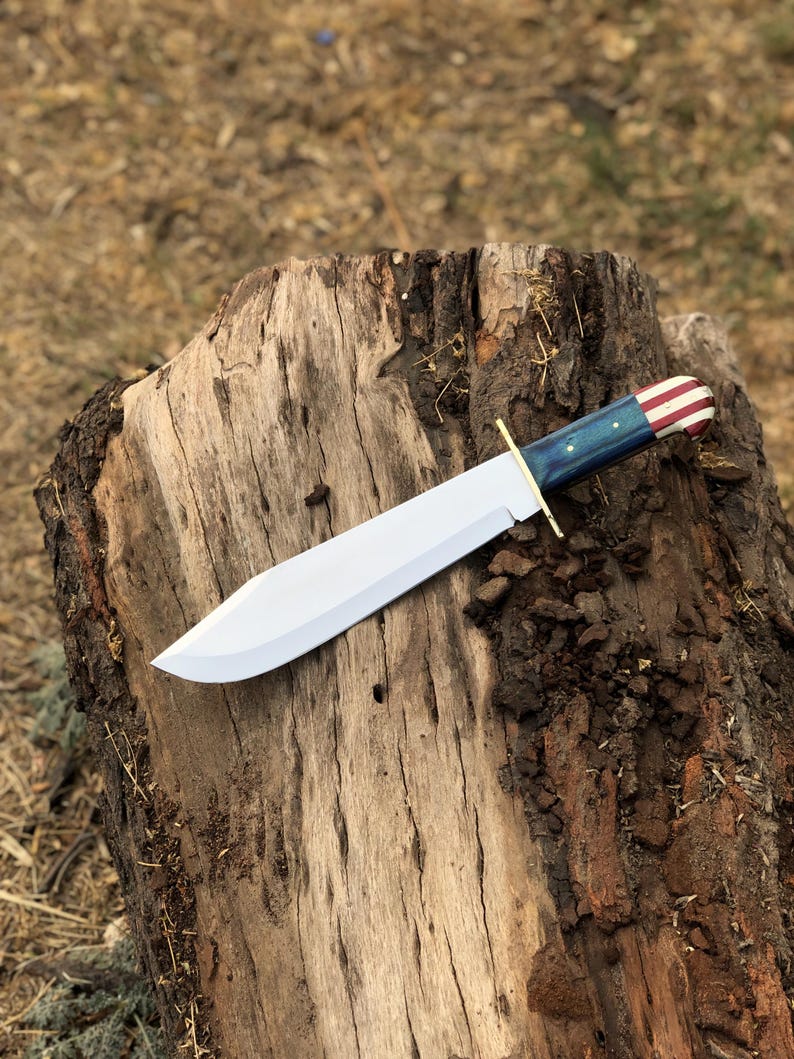 Handmade Hunting Bowie Knife Western Texas Handle With Sheath