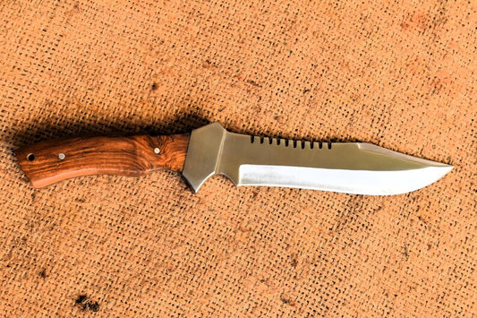 Handmade Carbon Steel Hunting Knife With Wood Handle Bowie Knife Gift For Him Anniversary Gift Camping Knife Gift For Father Outdoor Gift