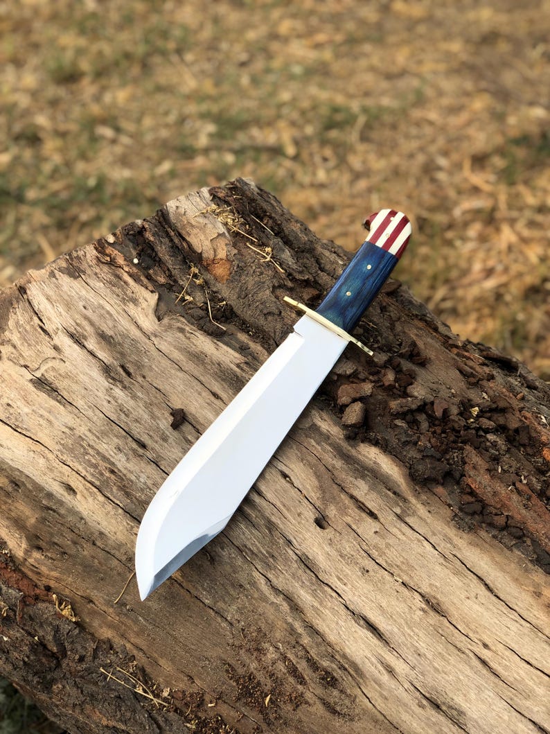 Handmade Hunting Bowie Knife Western Texas Handle With Sheath