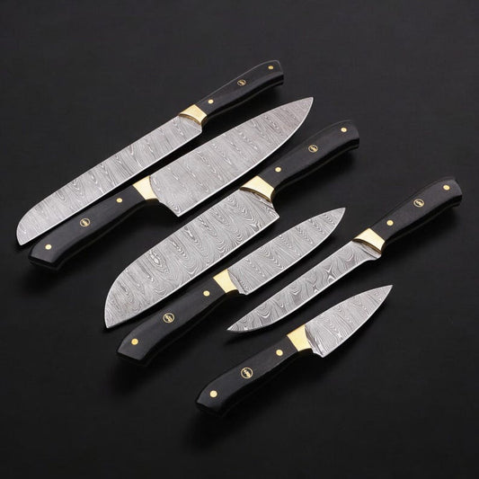 Exquisite Damascus Steel Chef Set-Custom Handmade-Surprise Your Mother with the Ultimate Cooking Companion- Best Mother's day Gift