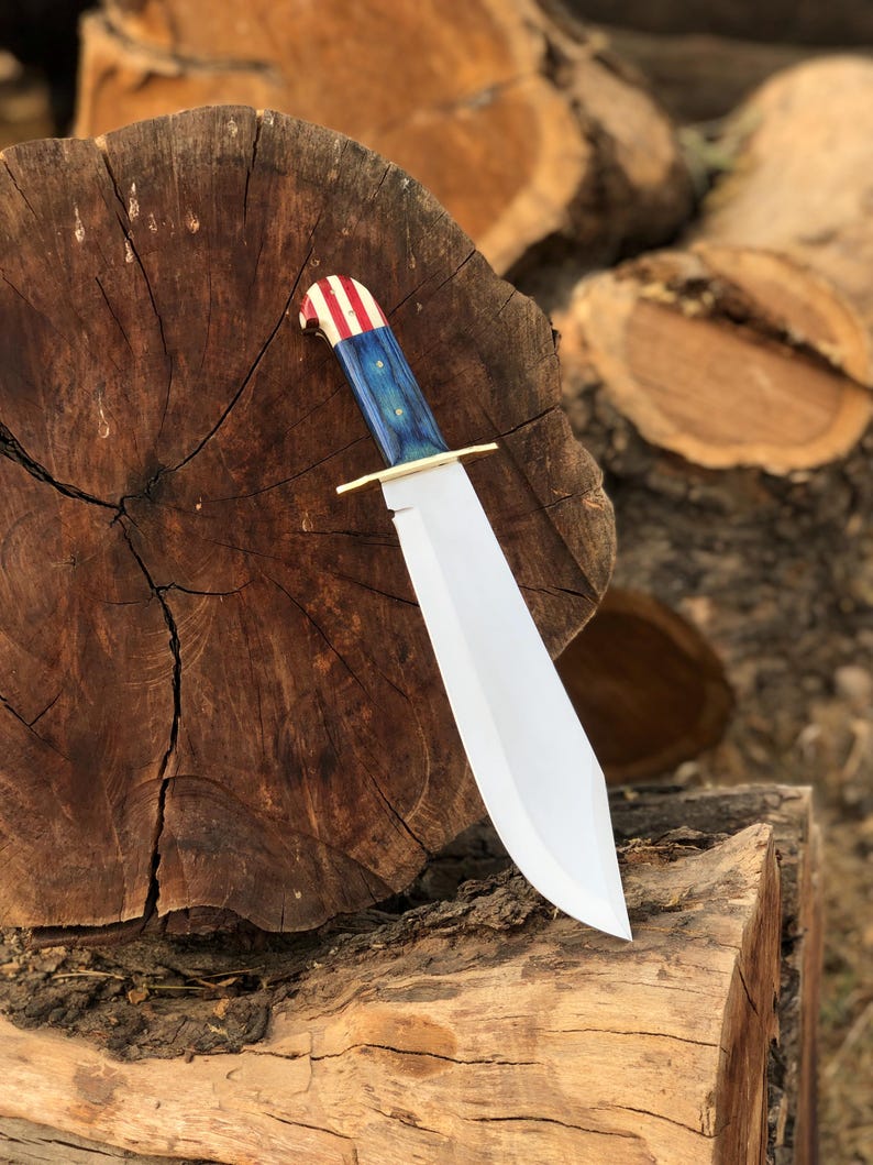 Handmade Hunting Bowie Knife Western Texas Handle With Sheath
