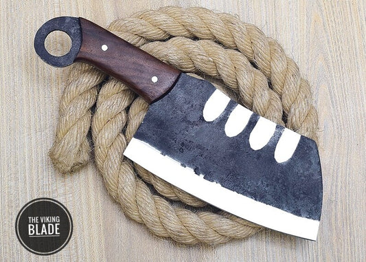Custom Handmade High Carbon Steel Full Tang Cleaver, Chopper, Butcher Knife, Meat Chopper Comes With Genuine Leather Sheath