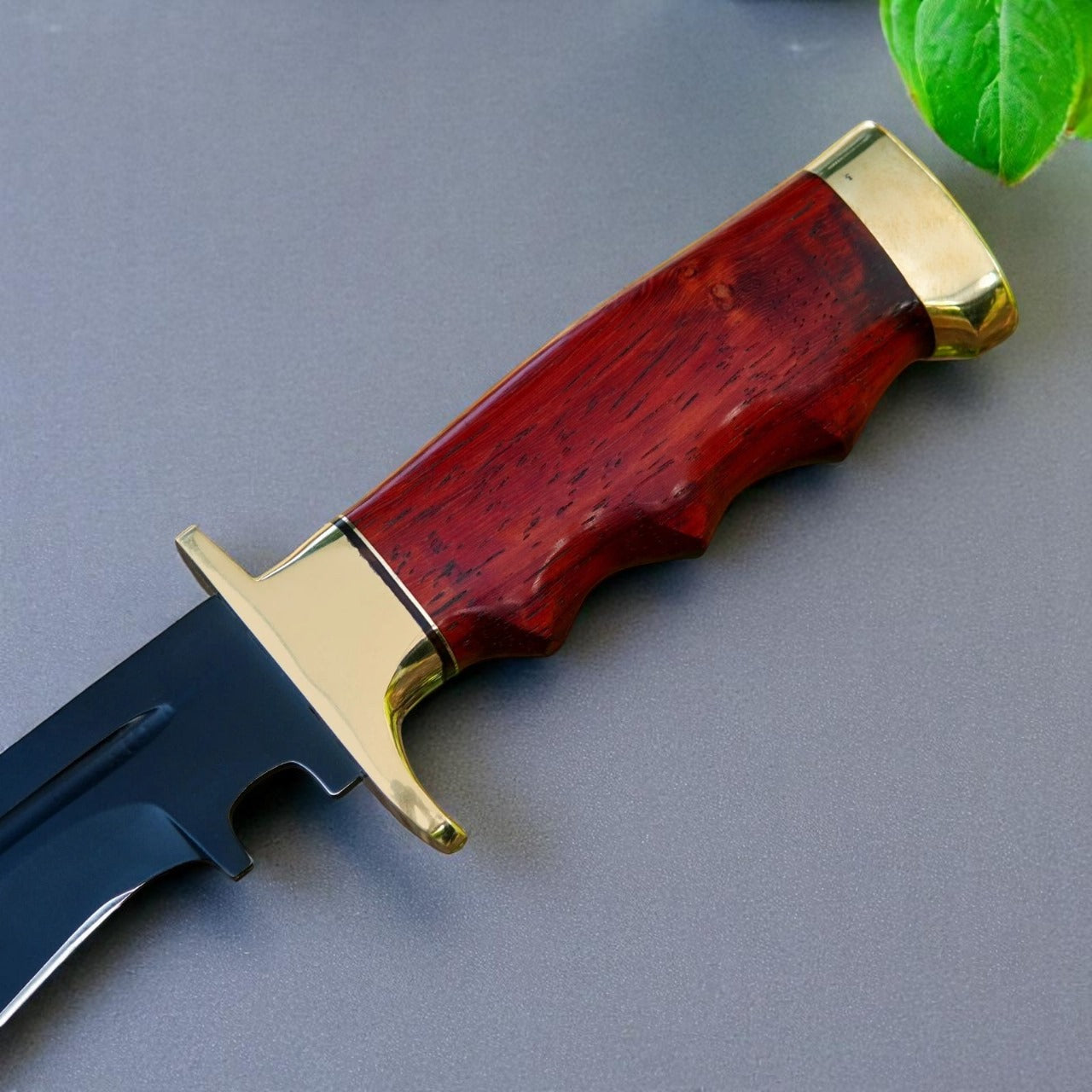 Custom Handmade Hunting Knife With Leather Sheath