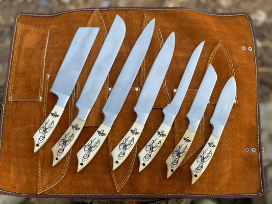 Custom Hand Forged Chef Set With Sheath
