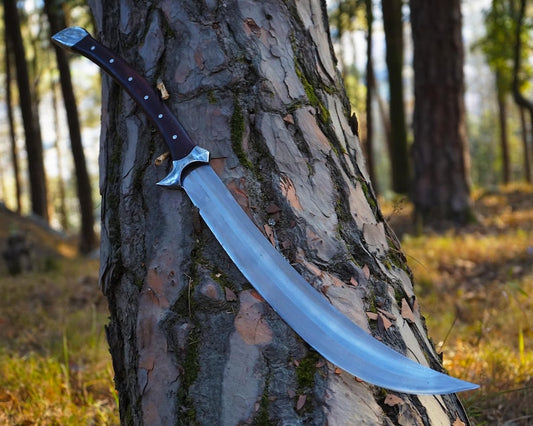 Custom Handmade Carbon Steel Hunting Knife With Leather Sheath