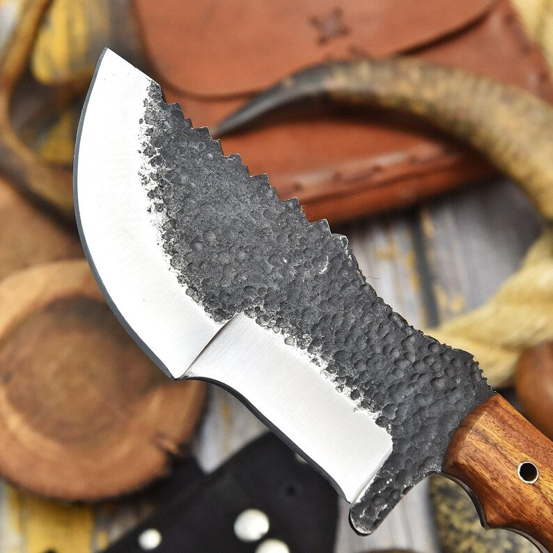 Hand Forged Hunting Tracker Knife Thick Spine - Ultimate Camping Companion