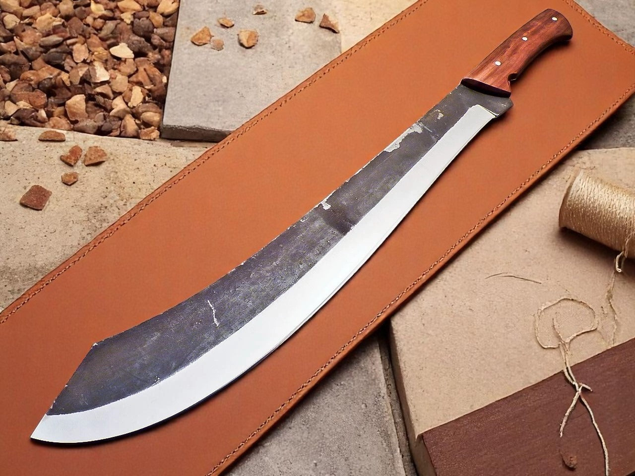 Custom Handmade Viking Machete Survival Knife With Sheath