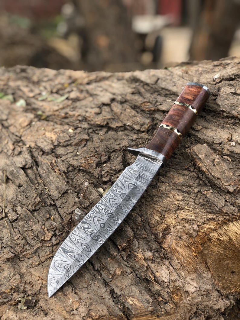 Custom Handmade Damascus Steel Hunting Knife