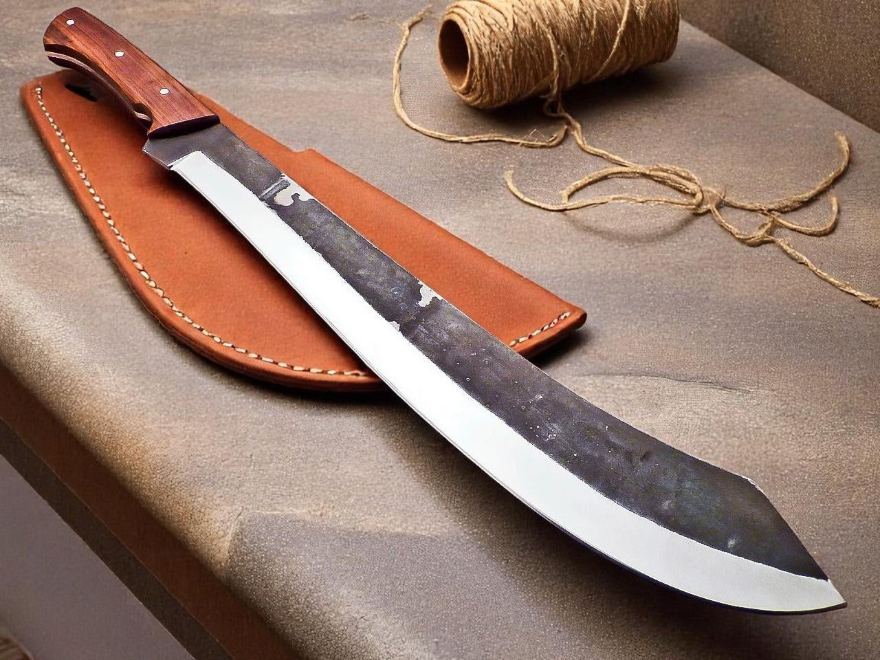 Custom Handmade Viking Machete Survival Knife With Sheath