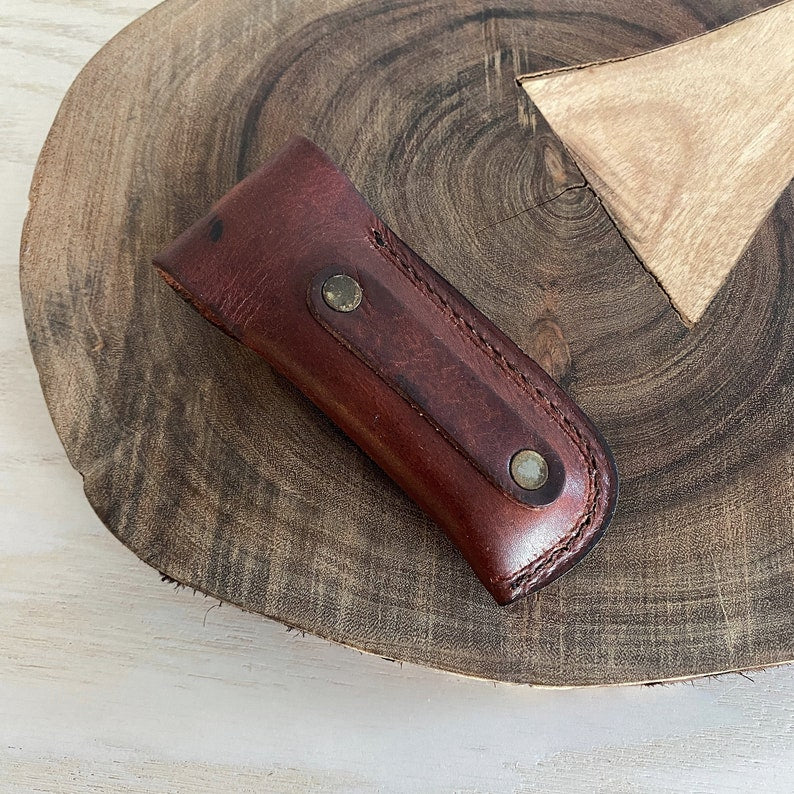 Custom Handmade Damascus Steel Folding Pocket Knife With Leather Sheath