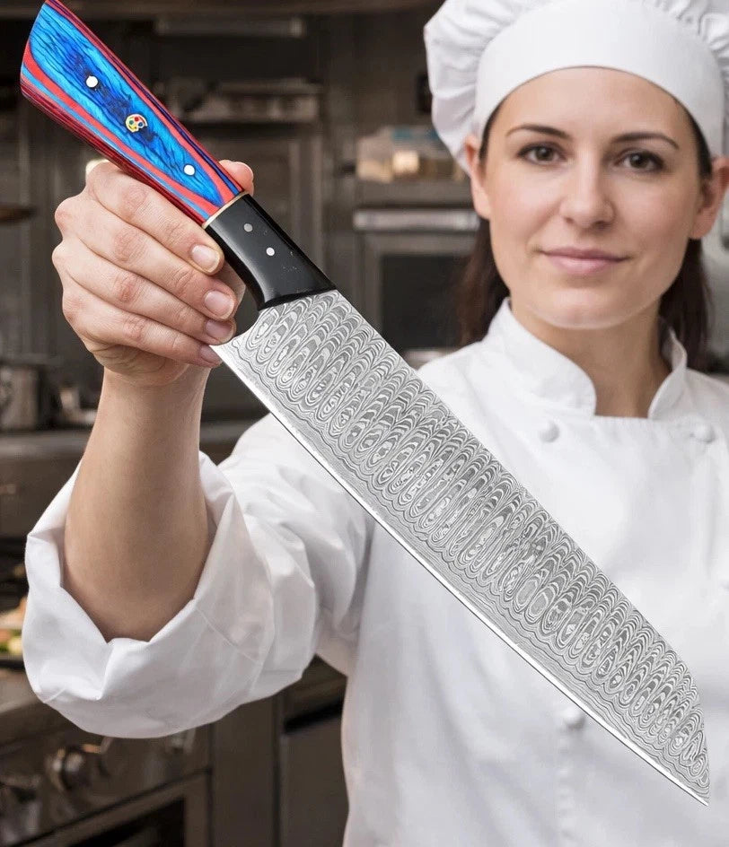 12 Professional Artisan Hand Forged Damascus Chef Knife Professional Kitchen