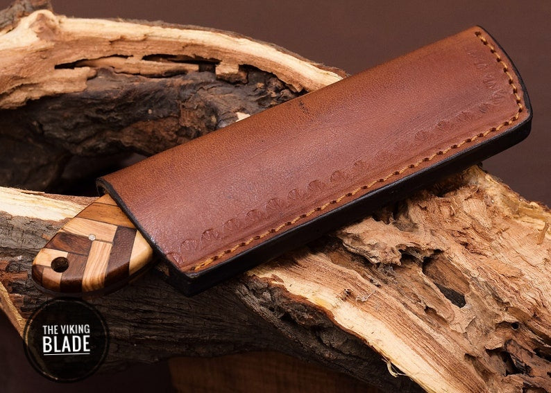 Custom Handmade Forged Carbon Steel Hunting Bull Cutter Knife Comes With Genuine Leather Sheath