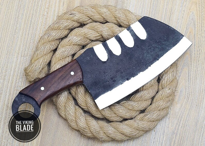 Custom Handmade High Carbon Steel Full Tang Cleaver, Chopper, Butcher Knife, Meat Chopper Comes With Genuine Leather Sheath