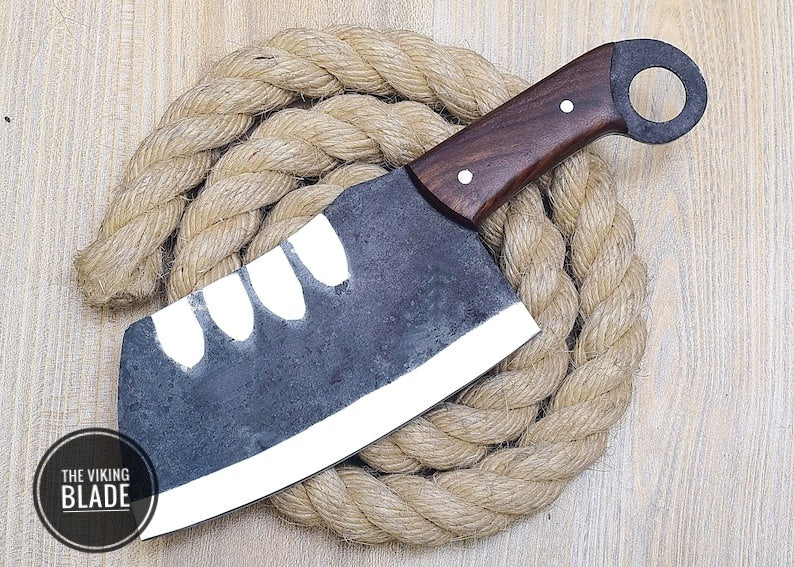 Custom Handmade High Carbon Steel Full Tang Cleaver, Chopper, Butcher Knife, Meat Chopper Comes With Genuine Leather Sheath