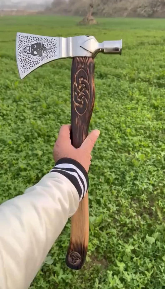 Functional Hand Forged Viking axe made with Carbon Steel