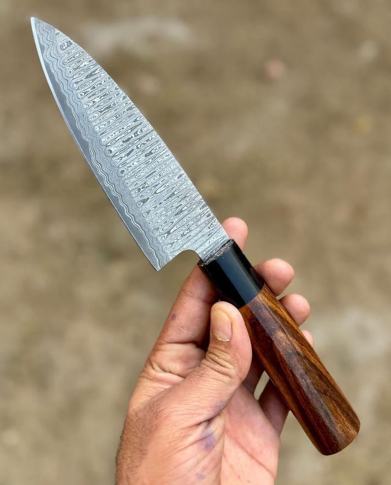 Damascus Chef Knife, Hand Forged Damascus Chef Set, Damascus Steel Chef Set, Kitchen Knife, Handmade Damascus Steel BBQ Knife, Set Gift MEN