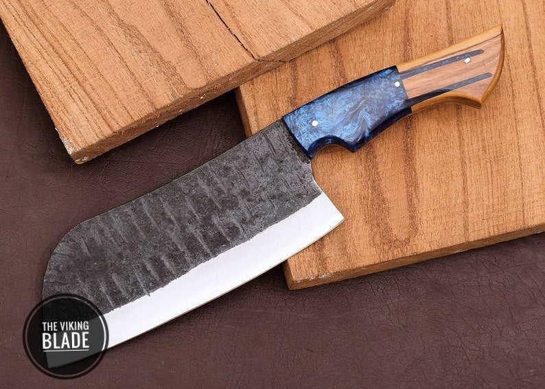 Handmade High Carbon Steel Full Tang "11.5 Cleaver, Chopper, Butcher Knife, Comes With Genuine Leather Sheath